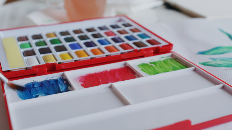 Palette of watercolours